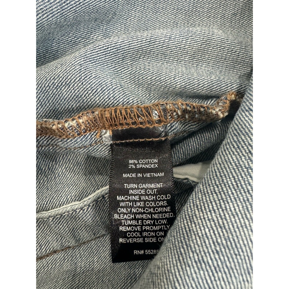 Women's Express Studded Distressed Denim Jacket Size S - Picture 10 of 12